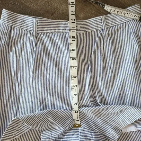 Preswick & Moore US Size 34 100% Cotton Blue White Striped 4.5" Inseam Shorts - Picture 12 of 13